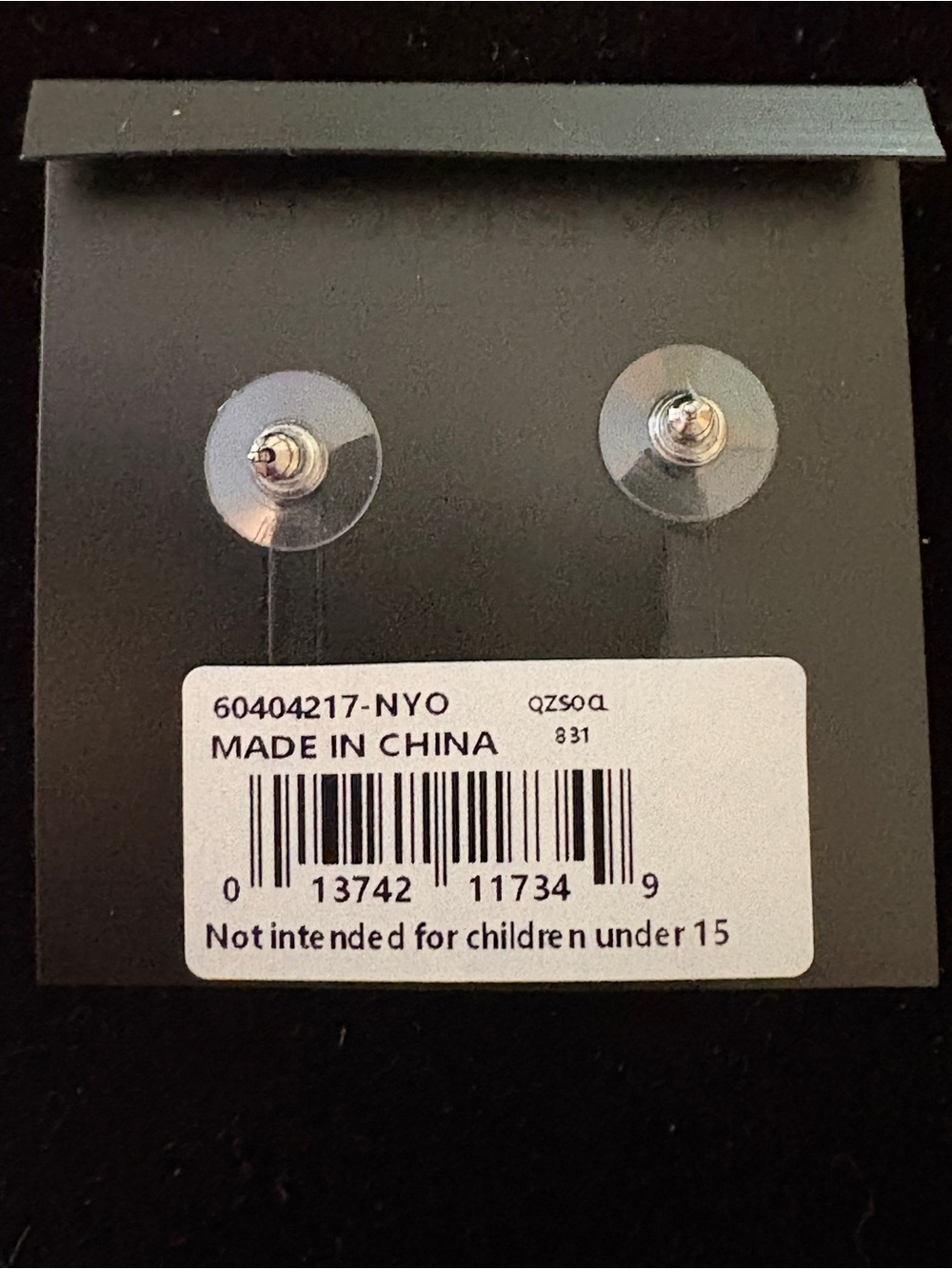 Givenchy Purple Crystal Cluster Stud Earrings Silver Tone NWT - Picture 3 of 4